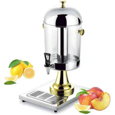 DSeenLeap Commercial Beverage Dispenser, 8L/16L/24L Cold Beverage Dispenser with Tap, Stainless Steel Self Service Dispenser for Parties, Weddings, Lemonade, Breakfast, Hotels (Gold 8L)