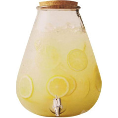 Water Dispenser, 2 Gallon Beverage Dispenser, Glass Juice Glass with Cork, Lemonade Dispenser, Ideal for Picnics, BBQs, Parties etc