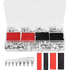 YJUHADWPBZ 140 Battery Cable lugs Marine Grade lugs with Heat Shrink Sleeves 70 tinned Copper Tube Ring terminals Tinned Crimp connectors