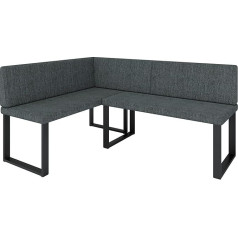 ‎Furnistar Akiko Metal Corner Bench Set for Your Dining Room, Kitchen, Modern, Sitting Area, Dining Nook. Perfect for Kitchen, Office and Reception. Solid and Strong Workmanship (INARI 96, 142 x 196 cm Left)