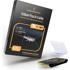 Panteer SCHÄDLINGSMÄSTER® Silverfish Fighting – Pack of 12 – Two Trap System – Silverfish Traps – 6 Traps for the Running Paths and 6 Patented Retreat Traps – Insecticide-Free – Silverfish Adhesive Trap
