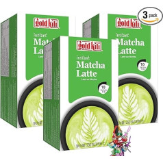 ‎Yoaxia Marke Yoaxia ® – Pack of 3 – [3 x 250 g (10 x 25 g)] Gold Kili Instant Matcha Latte Drink/Matcha Latte + a Small Lucky Pendant Free