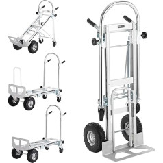 VEVOR 4-in-1 Folding Sack Truck, 363/454 kg Load Capacity, Transport Trolley, Aluminium Alloy & Carbon Steel Sack Truck, Platform Trolley for Loading & Transport Tasks Indoors and Outdoors