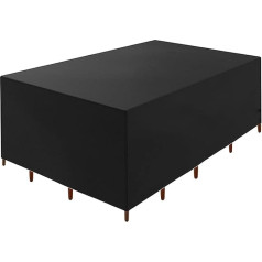 Garden Furniture Covers Waterproof Garden Table Covers, Waterproof Outdoor Furniture Covers, 130 x 80 x 70 cm, Rectangular Black Furniture Set Cover, 600D Oxford Fabric, Garden Table Covers