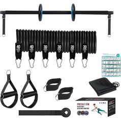 Pilates Bar Set for Women, Portable Pilates Bar Set - Pilates Stretch Bar with Resistance Bands | Portable Pilates Bar Set for Gym, Multifunctional Fitness Equipment for Full Body