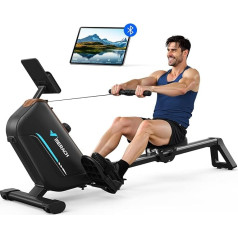 MERACH Rowing Machine for Home, Quiet Rowing Machine with 130 cm Extended Rail, Powerful 16-Level Magnetic Rowing Machine and 160 kg Load Capacity