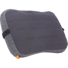 TREKOLOGY ALUFT SE Inflatable Pillow - Neck & Lumbar Support Pad - Travel Pillow with Strap & Washable Cover - Inflatable Air Cushion/Seat Cushion for Travel, Camping, Beach Accessories - Grey