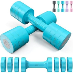 Adjustable Dumbbells Hand Weights Set, Sportneer 1 Pair 0.9-4.5 kg Quick Adjustable Weight, 6 in 1 Free Weights, Dumbbells for Women, Men, Home, Gym, Workout, Strength Training, 0.9-2.3 kg Each