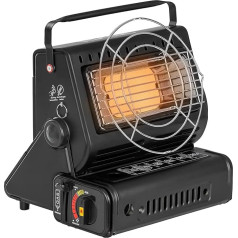 Gas Bullet ® Camping Heater & Camping Stove 2-in-1 | for Bayonet Valve Cartridges | Perfect for Camping, Outdoor & Caravan. Heat & Cooking on the Go (Gas Heater + 4 Cartridges)