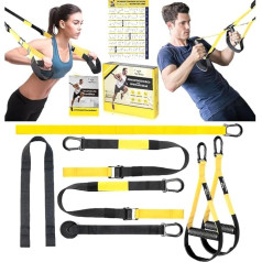 Sling trainer, sling trainer for a full body workout, sling trainer for home with large handle, door anchor attachment, carry bag