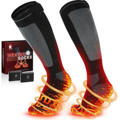 Heated Socks for Men and Women, Solution for Cold Toes in 2025, 5V 6000 mAh Rechargeable Heated Socks for Skiing, Outdoor, Camping, Hiking