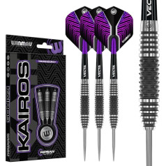 WINMAU Darts Kairos Series 90% Professional Tungsten Steel Tip Dart Set with Dart Flights and Dart Shafts - THREE Styles Available in Weights 21g, 23g, 24g and 26g