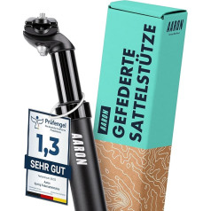 AARON Suspension Seat Post with 27.2, 30.9 or 31.6 mm Diameter, Spring Loaded Aluminium Seat Post with 350 mm Length for Electric Bikes, Mountain Bikes, Trekking and City Bikes and Many More, Black