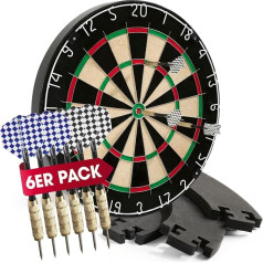 #DoYourDart Dartboard | 6 Darts - Steel Dart Including Flight | Dart Complete Set | Sisal Dartboard with Dart Surround | Dartboard - Self-Shooting Brazilian Sisal Fibres