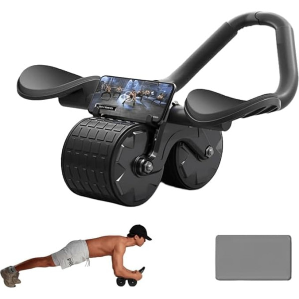 Abdominal Roller Automatic Rebound Abdominal Wheel for Abdominal Muscle Training, 2-in-1 Plank Abdominal Trainer for Core Trainer, Abdominal Roller with Elbow Support, Abdominal Trainer for Home with