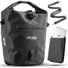 VELMIA Bicycle Bag for Pannier Rack, with Practical Carry Handle, 100% Waterproof Bicycle Bag, Pannier Rack Bag, Rear Bicycle Bags