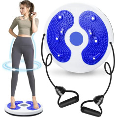 Kikuo Twist Waist Disc Board with Drawstring, Waist Reducing Multifunctional Magnetic Balance Board Pedal, Resistance Bands, Massage Footsole, Home Fitness Equipment, Aerobic Exercises, Fitness