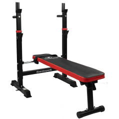 Fjoerdesports Weight Bench with Shelf, Adjustable Height & Foldable, Heavy Duty Weight Lifting, Home Training, Home Gym, Dip Station, Gym, Multifunction Training Bench