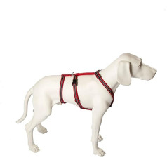 No Exit Escape Proof Dog Harness for Anxiety Dogs, Safety Harness for Grooming Dogs, Panic Harness, Soft Grip, Waist Circumference 55-75 cm, 20 mm Band Width, Red/Silver