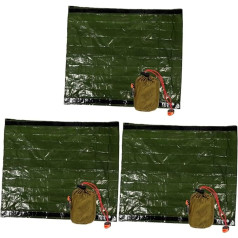 Happyyami 3 Sätze tragbarer Schlafsack kuscheldecke warm Schlafsack für Outdoor Camping-Schlafsack Outdoor Schlafsack Windel Wasserdicht Notunterkunft Notfalldecken PE-Aluminiumfolie Green