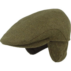 Breiter Men's Winter Flat Cap with Ear Flaps, Flat Cap, Peaked Cap, 100% Wool with Fold-Out Ear Protection, Hat, Skin-Friendly and Comfortable