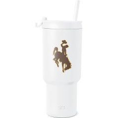 Simple Modern Officially Licensed Collegiate Wyoming Cowboys Tumbler with Flip Lid and Straws, Insulated Tumbler, Stainless Steel, Gifts for Men and Women, Trek Collection, The University