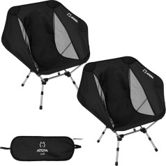 ATEPA Camping Chair Foldable Ultralight Large Seat Camping Chair Height Adjustable Small Pack Size Folding Chair Camping 150 kg Camping Chairs Foldable with Carry Bag for Outdoor Hiking Fishing 1/2