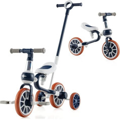 DREAMADE Tricycle from 2 Years, 4-in-1 Balance Bike with Adjustable Push Bar & Removable Pedal, Children's Tricycle Balance Bike up to 30 kg