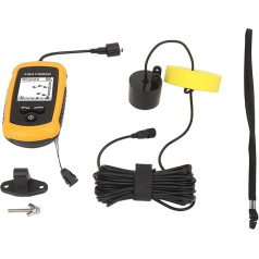 Portable Fish Depth Gauge with LCD Display, Portable Fish Finder with Sonar Sensor, Water Depth Detection Range 1-100M, for Fishing, Alarm for Fish Schools