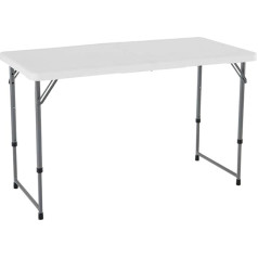 Lifetime 4 x 2 ft (122 x 61 cm) Rectangular Light Commercial Fold-in-Half Folding Table with 3 Adjustable Heights of 22/29/36 in (56/74/91.4 cm)