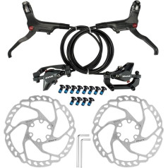 MTB Hydraulic Disc Brakes Front Rear Brakes Caliper 160 mm Rotor Brakes Kit Hydraulic Disc Brakes Set with Cable for Mountain Bike Road Bike Riding Bicycle