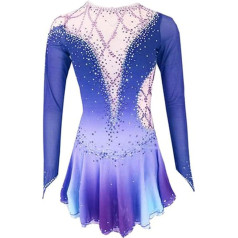 Hynyjxjy Eislaufrock Für Mädchen Eiskunstlauf Kleidung Für Profis Rollschuhkleid Mit Halo Färbung Für Kinder Flash Diamond Kunstturnen Gymnastik Trikotanzüge