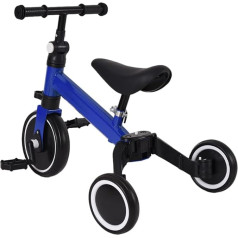 Kids Balance Bike 4 in 1 Toddler Tricycle with Steering Handle Tricycle for Kids with Putter Tricycle with Pedals Convertible with 3 EVA Wheels (Blue)