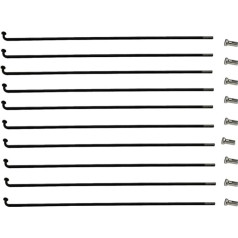 QSCTYG Bicycle Spokes 37 Pieces 12g Diameter 2.6mm Black Colour E-Bike Spokes 45# Carbon Steel Same Electric Bicycle Storage Length 60mm-310mm Bicycle Spokes 798