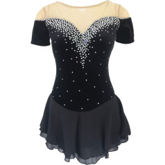 Nnnydjy Eiskunstlauf Leistung Kleid Für Mädchen Eiskunstlauf Trainingskostüm Für Damen Einfache Großzügige Kurzarm Kleidung Kunstturnanzug Sportbekleidung