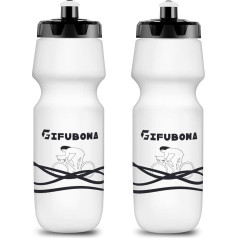 GIFUBOWA Bike Water Bottles 750ml MTB Road Mountain Squeeze Bottle BPA Free Reusable for Cycling/Outdoor/Sports/Cycling/Running - 2 Pack White