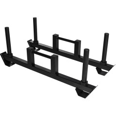 GORILLA SPORTS® Farmer's Walk Bars - Holder for Weights with 50 mm Hole Diameter, Olympia, 131.5 x 10 x 51.5 cm, Maximum Load 300 kg - for Strongman Training, Barbell Bars with Handles