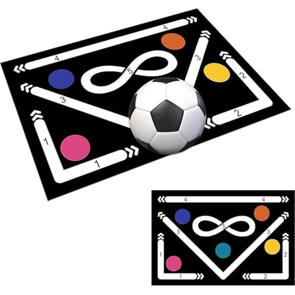 MeYuxg Fussball Matte Ballkontrolle, rutschfeste Fussballmatte Training, Fußball-Schritt-Trainingsmattem, Stoßdämpfende Ballkontrolle Training Mastery, Geschenke for Fußballliebhaber (60x90 cm)