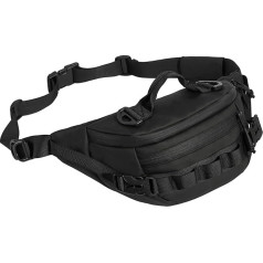 G-raphy Tactical Bum Bag Molle Waist Belt Bag Military Water Resistant Crossbody Bags Men Outdoor Running Travel Hiking Cycling Camping Climbing Trekking, black, Neck pouch