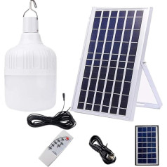 Sunboia Solar Portable LED Light Bulb, Rechargeable Portable with Solar Panel Light for Camping, Fishing, Emergencies, Shed, Garden (100 W)