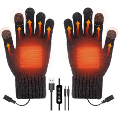 USB Heated Gloves, Winter Touchscreen Gloves, Adjustable Temperature Hand Warmer Gloves for Men and Women, Washable Hand Warmer Gloves for Indoor Outdoor Use