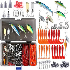 253/387-teiliges Angelzubehör-Set, Angelausrüstungsbox mit Angelzubehör im Lieferumfang enthalten, Angelhaken, Angelgewichte, Sinker, Spinnklinge, Angelausrüstung für Barsch, Bluegill, Crappie, Angeln