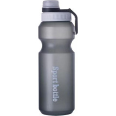 LCUQOTI Sport-Wasserflasche, Kunststoff-Wasserflasche, BPA-frei, auslaufsicher, wiederverwendbare Wasserflasche für Schule, Outdoor, Fitnessstudio, Laufen, Wandern (Grau (740 ml)