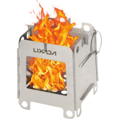 Lixada Portable Stainless Steel Stove Lightweight Foldable Camping Cooking Picnic Backpacking OutdoorlI (Model 2)