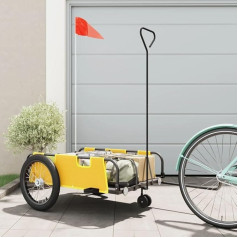 Somanki Fahrradanhänger Gelb und Schwarz Oxford-Gewebe & Eisen, Fahrrad Anhänger, Lastenanhänger, Handwagen, Fahrrad-lastenanhänger, Lastenfahrrad - 94197