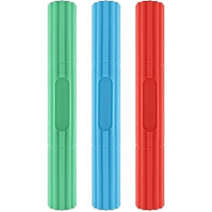 3 Pack 3 Resistance Level Swivel Bar, 12 Inch TPR Flex Bar, Non-Slip Tennis Elbow Injury Recovery, Relieve Tendonitis Pain and Improve Grip Strength