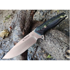 J&V CAIMAN - Full Tang Outdoor Camping Belt Knife Hunting Knife Survival Bushcraft Knife - 12 cm Fixed Blade Steel MOVA - Sheath - Handmade in Spain