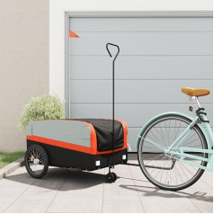 ZEYUAN Fahrradanhänger Schwarz und Orange 45 kg Eisen, Fahrrad Anhänger, Lastenanhänger, Handwagen, Fahrrad-lastenanhänger, Lastenfahrrad - 94061