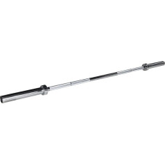 Sporttrend 24® Olympic Professional Barbell Bar 2200 mm, 20 kg, Silver, A3 Carbon Steel with 50 mm Holder, Weightlifting, Powerlifting Barbell Bar