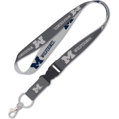 WinCraft Michigan Wolverines 2.5cm Lanyard with Detachable Buckle, Michigan Blue/Grey